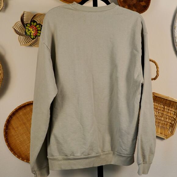 Rich Mom Embroidered Pullover Long Sleeve Sweatshirt Sage Green‎ SZ Medium - Picture 2 of 4